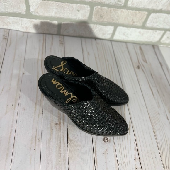 Sam Edelman NEW Karlin Black Woven Leather Mules Size 7.5 - Picture 5 of 10